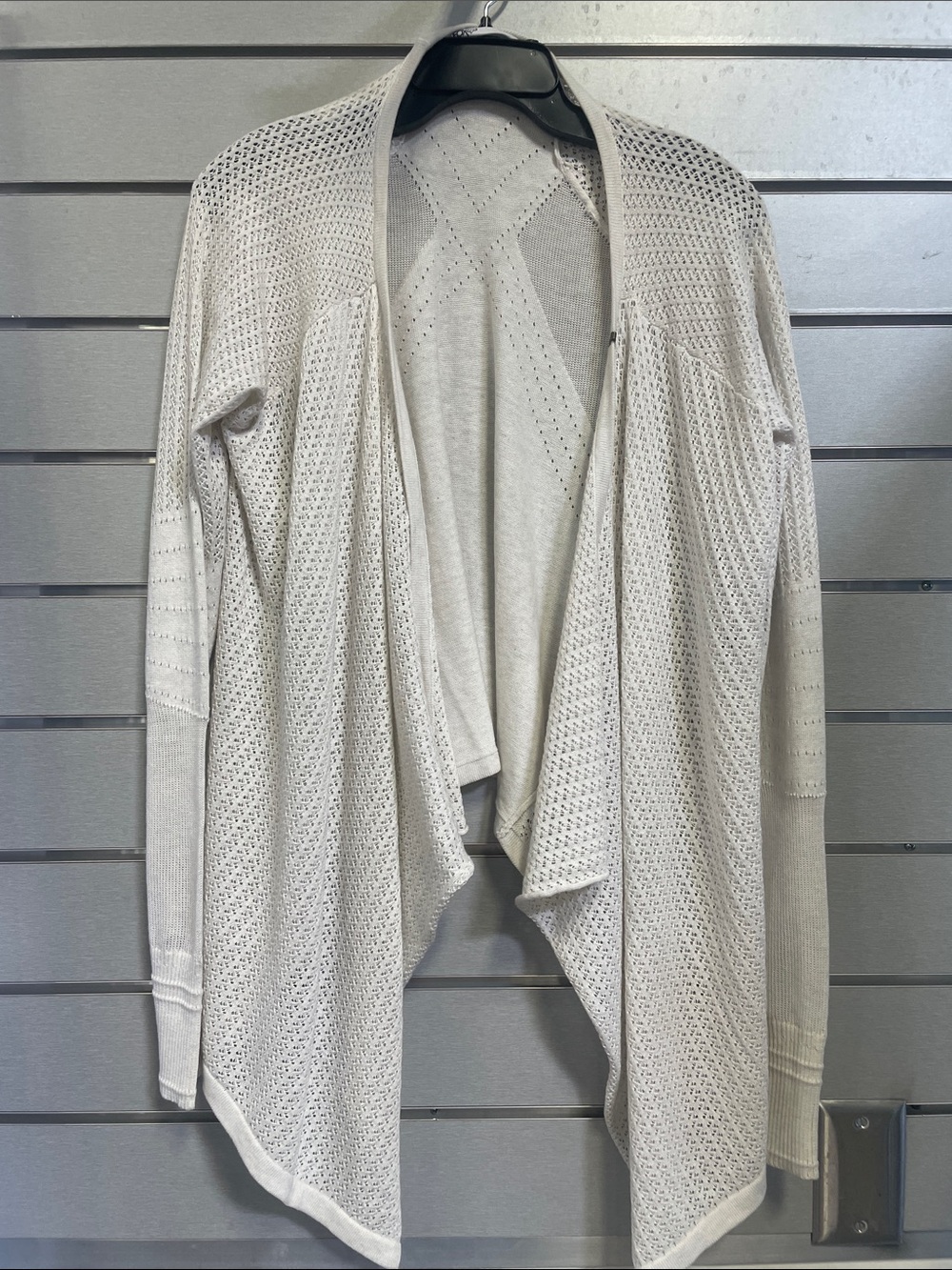 Fox Cream Open-Front Knit Cardigan XL